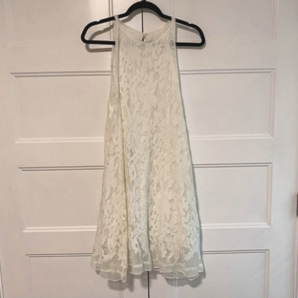 Chelsea & Violet Off White Floral Lace Sleeveless Dress Size Medium